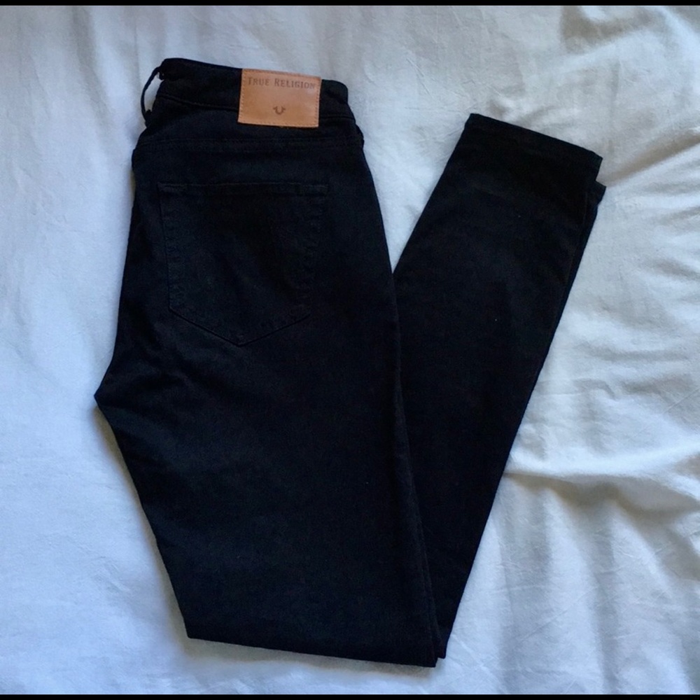 True religion black skinny jeans